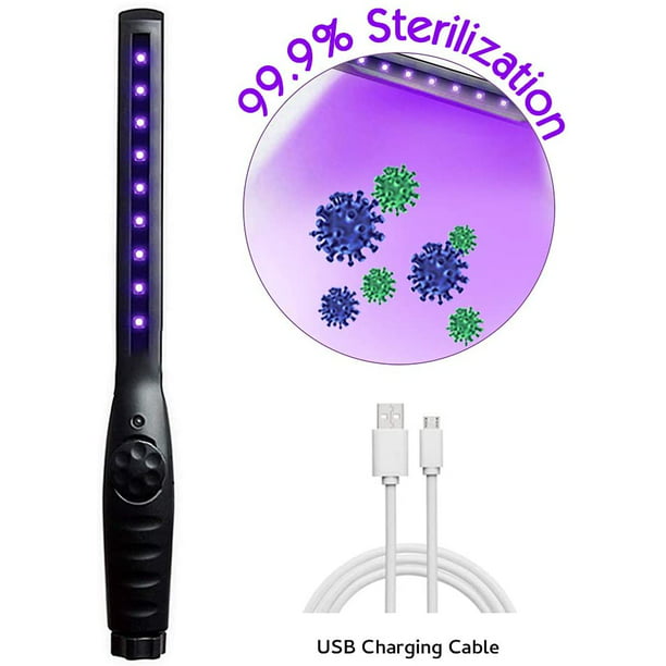Portable Ultraviolet Light Sanitizer UV Disinfection Lamp with USB Charging UV Germicidal Lamp Travel Wand Without Chemicals for Hotel Office Home Toilet Car Pet Area
